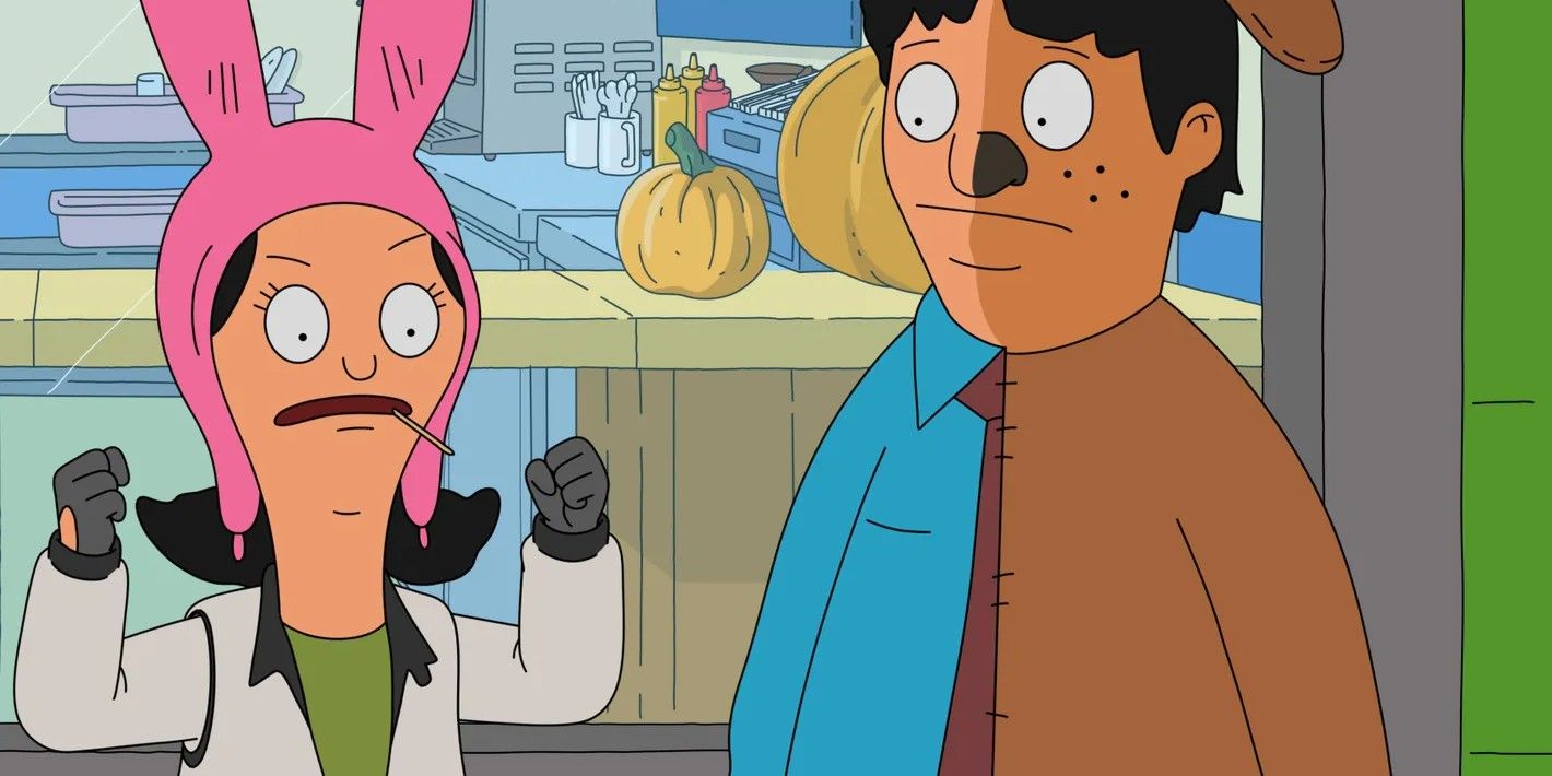 Louise dressed as Ryan Gosling from Drive in Bob's Burgers