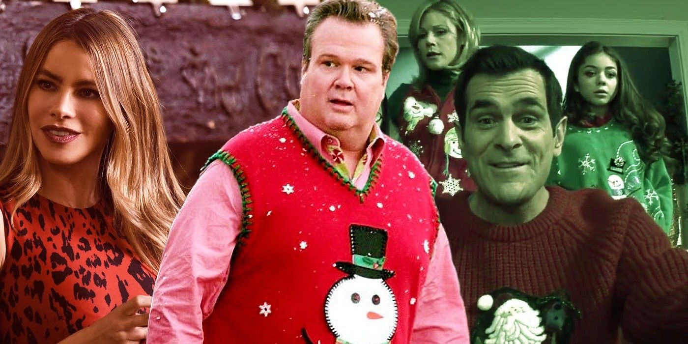 Custom image of Gloria, Cam and the Dunphy family in Modern Family Christmas episodes