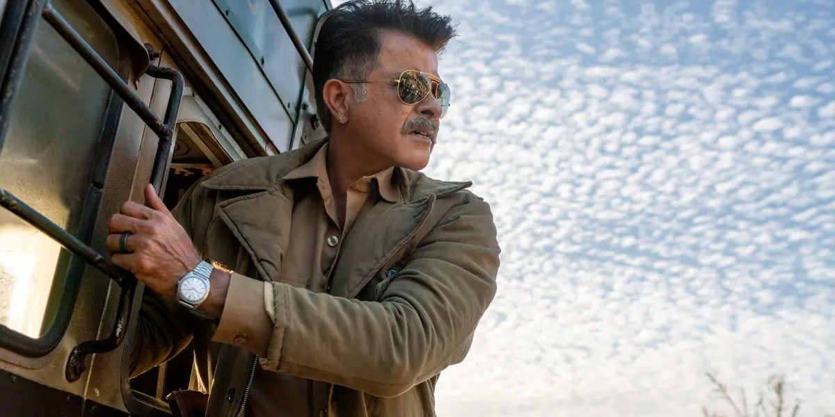 Anil Kapoor stepping out of a truck in Thar 2022