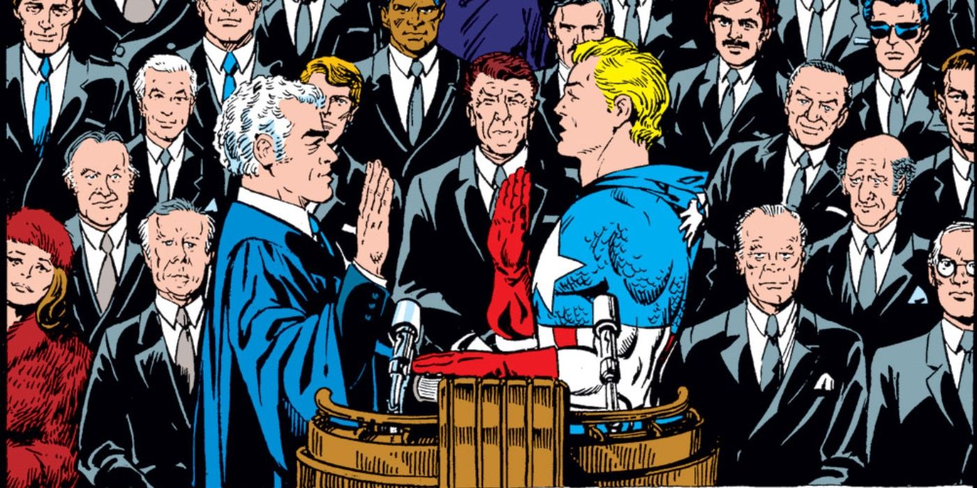 Captain America becoming President of the United States. 