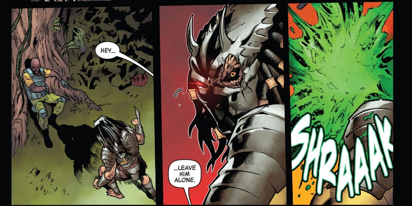 Predator&rsquo;s head getting blown to pieces.