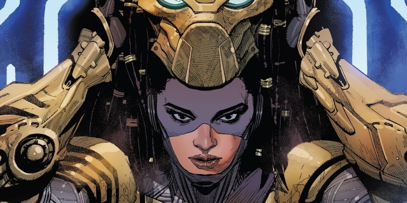 Theta wearing Predator armor.