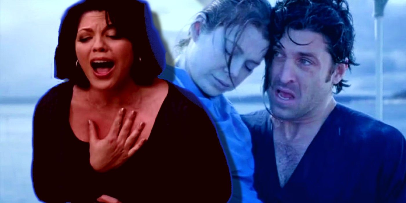 Callie singing in front of Derek carrying Meredith in Grey's Anatomy 