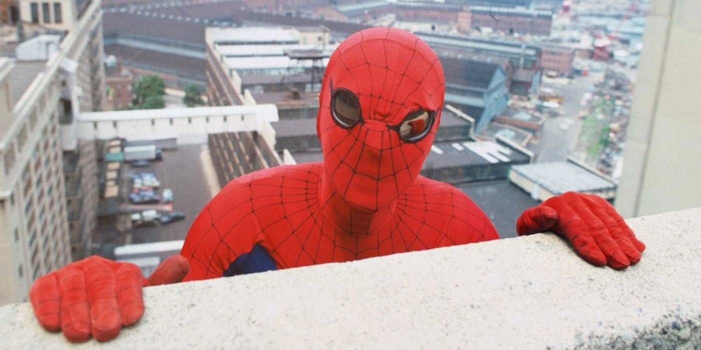 1977 spider-man on ledge of building