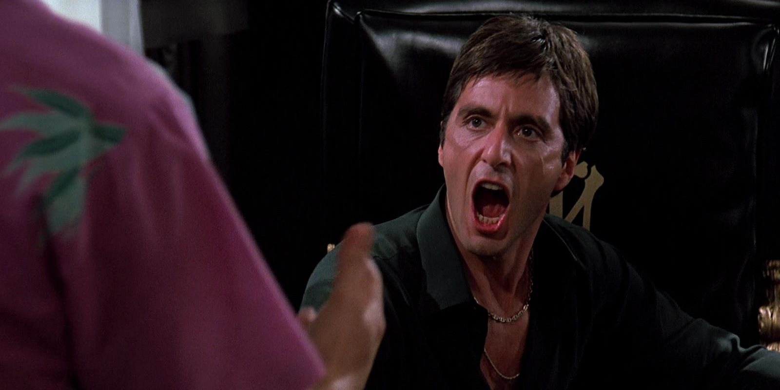 Al Pacino yelling in Scarface (1983)