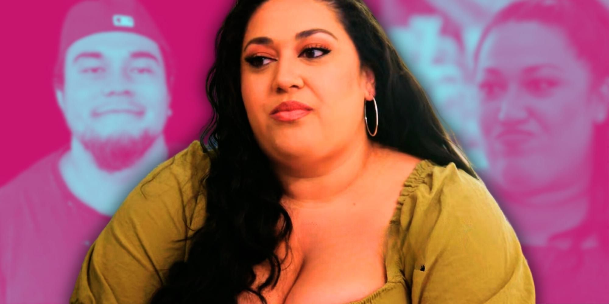 Montage of 90 Day Fiancé&rsquo;s Kalani Faagata, with pink background