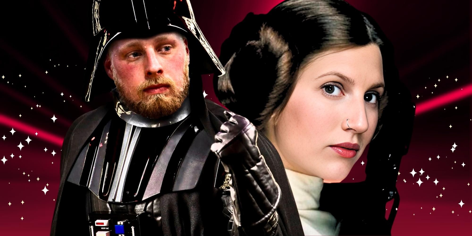 Welcome To Plathville&rsquo;s Ethan Plath as Darth Vader and Olivia Plath as princess leia