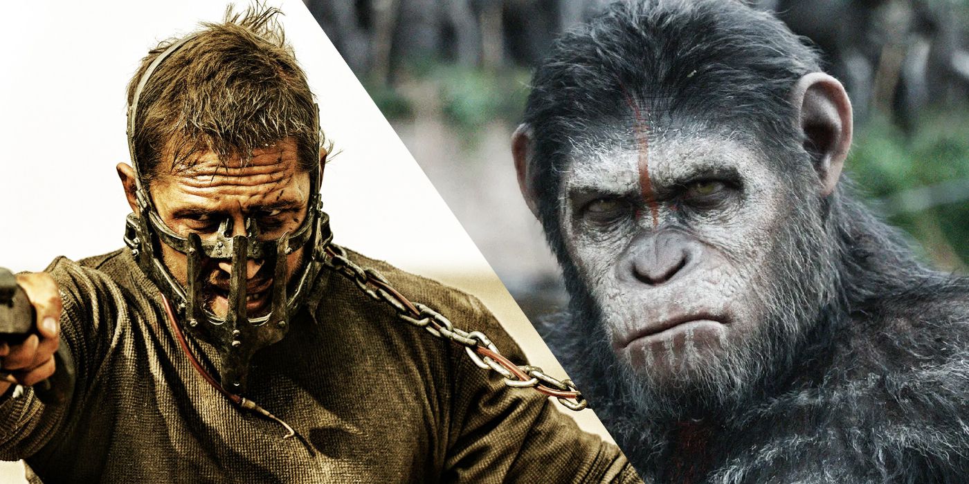 Tom Hardy in Mad Max: Fury Road and Caesar in Planet of the Apes