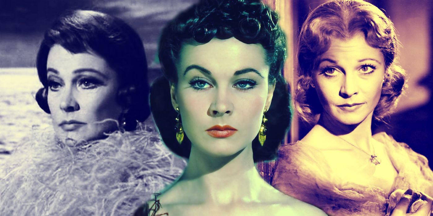 A collage of Vivien Leigh in Ship of Fools, Gone with the Wind, and A Streetcar Named Desire.
