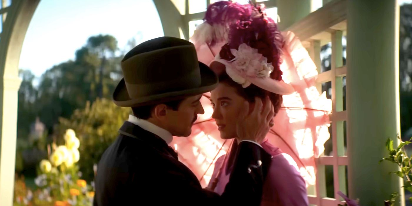 A Couple About to Kiss in The Gilded Age Season 2