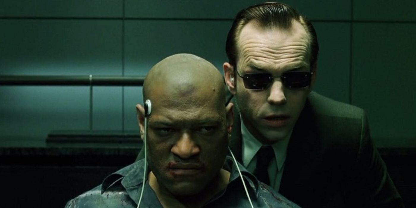 Agent Smith taunting Morpheus in The Matrix