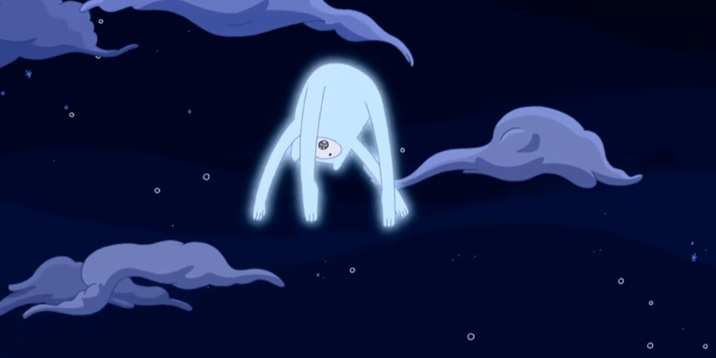 Finn floating through the astral plane in Adventure Time.