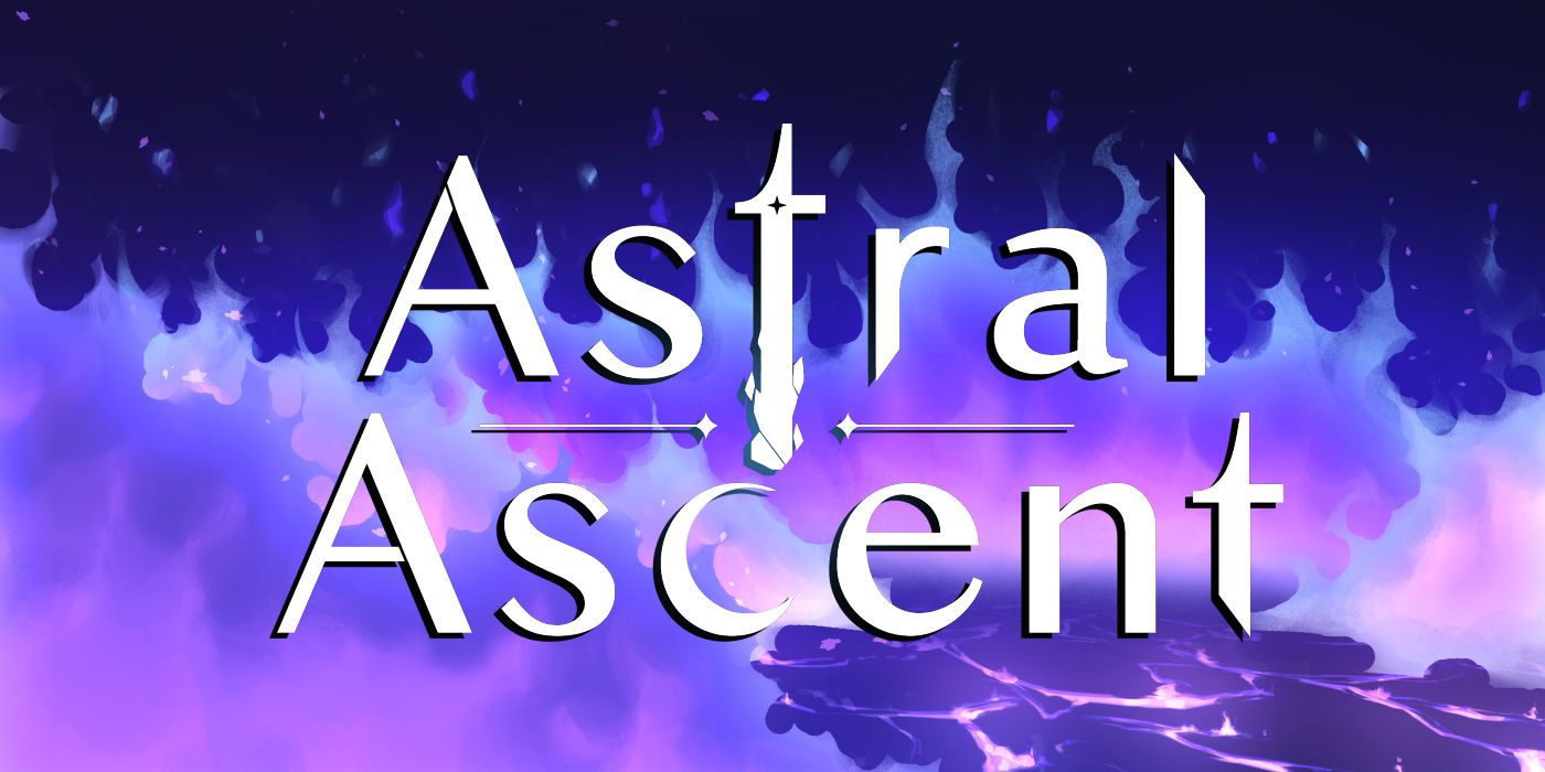 The Astral Ascent Logo over a purple flame background