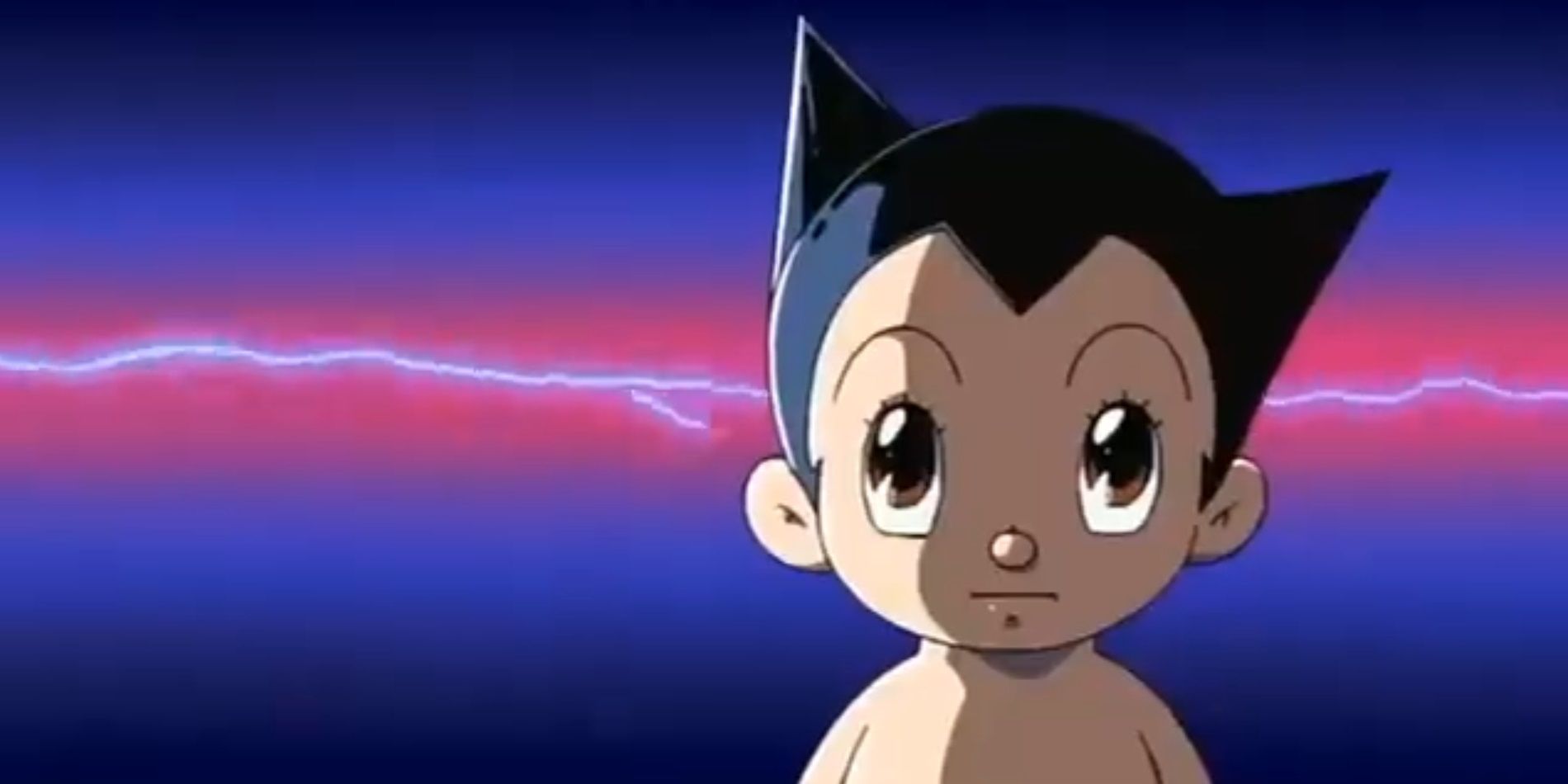 Astro Boy in the original animated series with lightning
