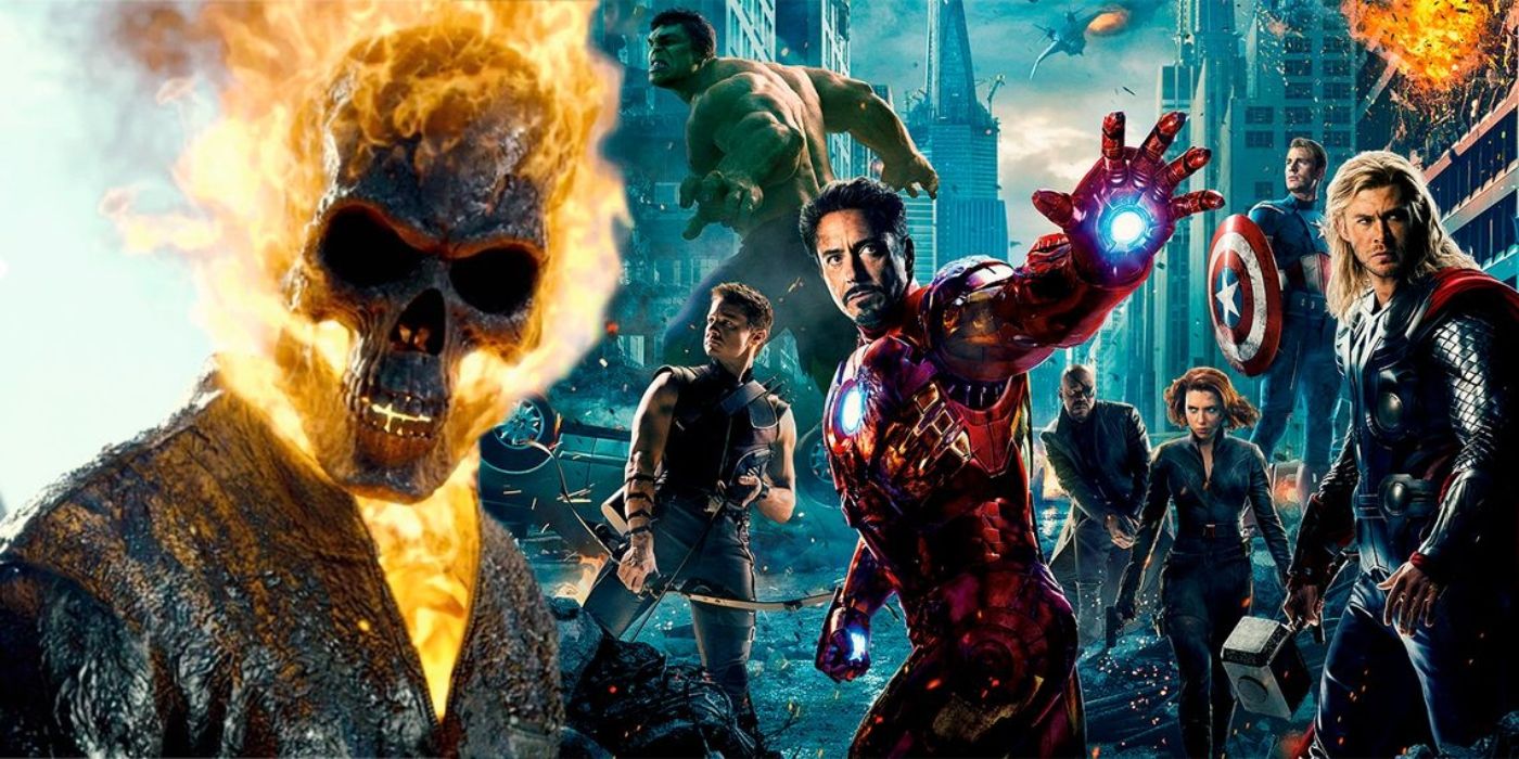 The MCU Avengers and Ghost Rider. 