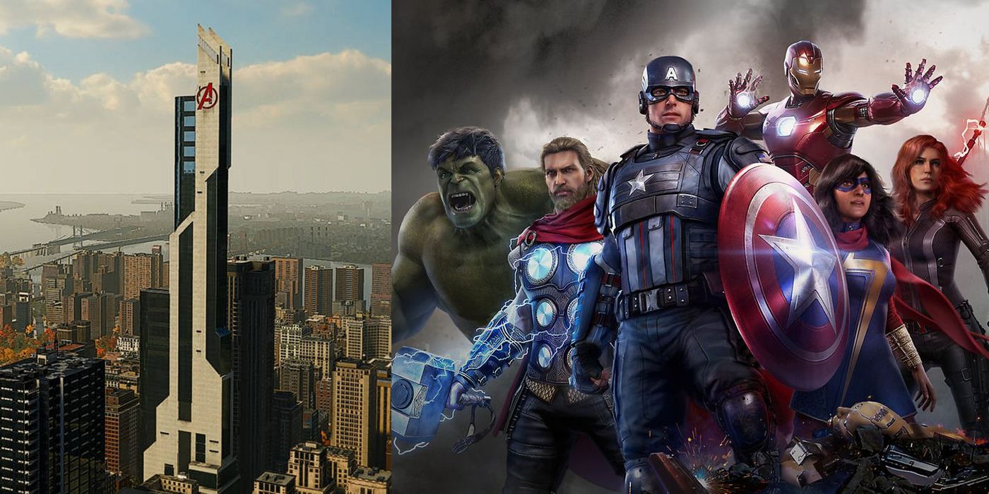Avengers alongside Avengers Tower in Spider-Man