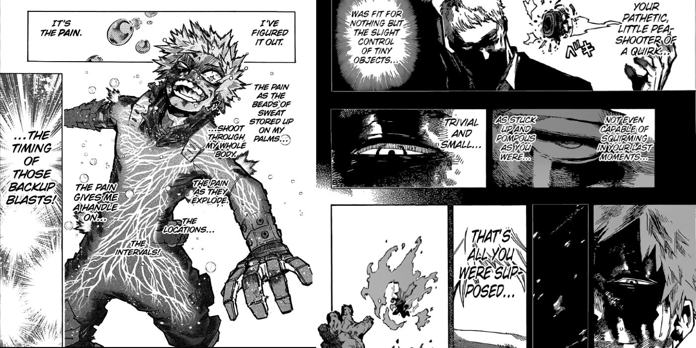 In My Hero Academia-1, Bakugou's powers are evolving in a battle against all one.