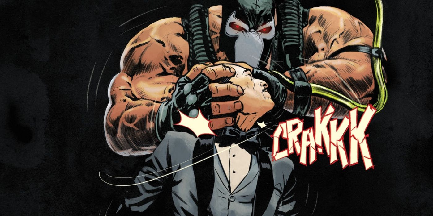 Comic Panel: Bane Snaps Alfred Pennyworth's Neck in front of Robin in Batman #77