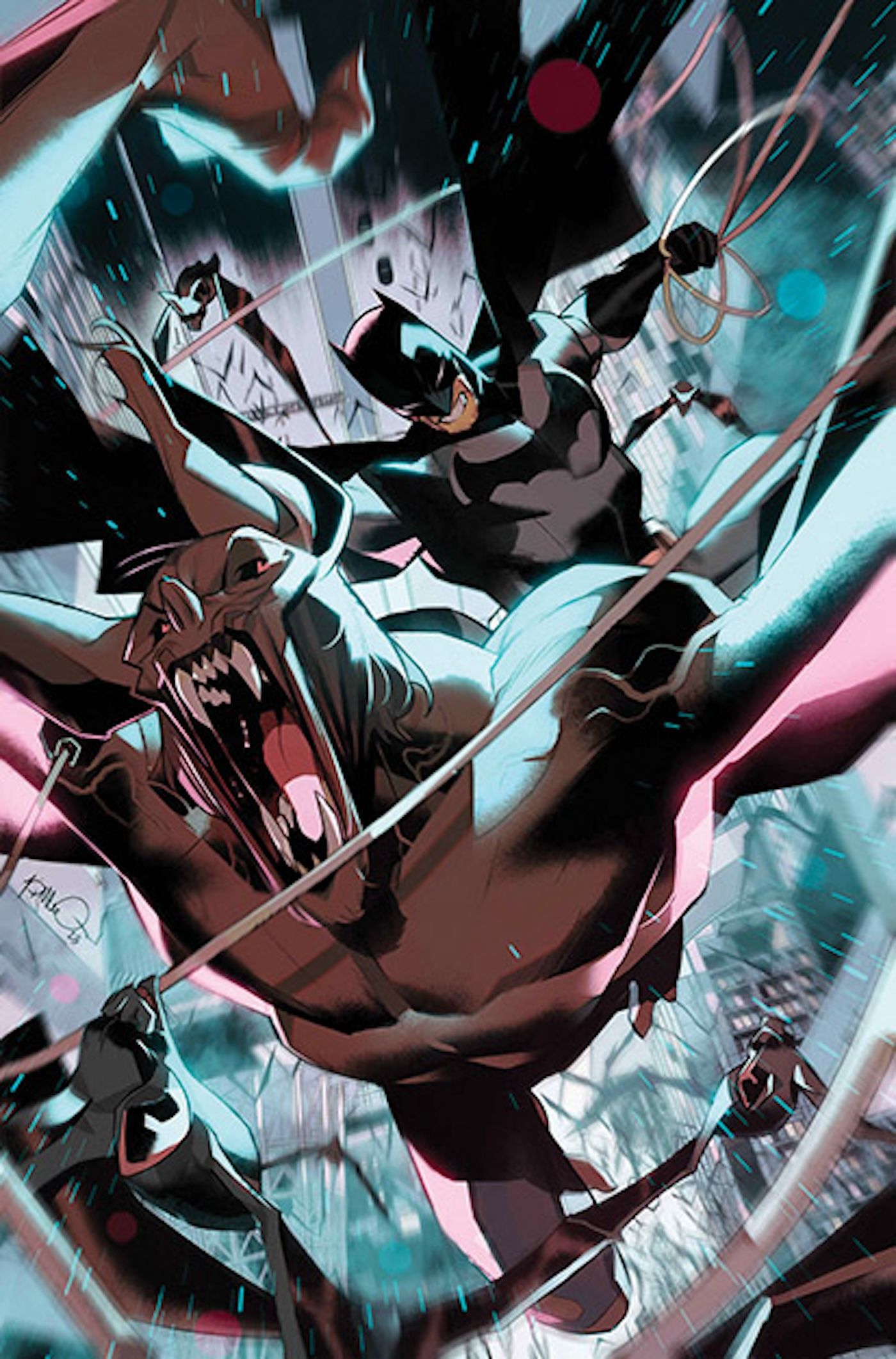 Batman The Brave and the Bold 10 Main Cover with Batman Battling Man-Bat