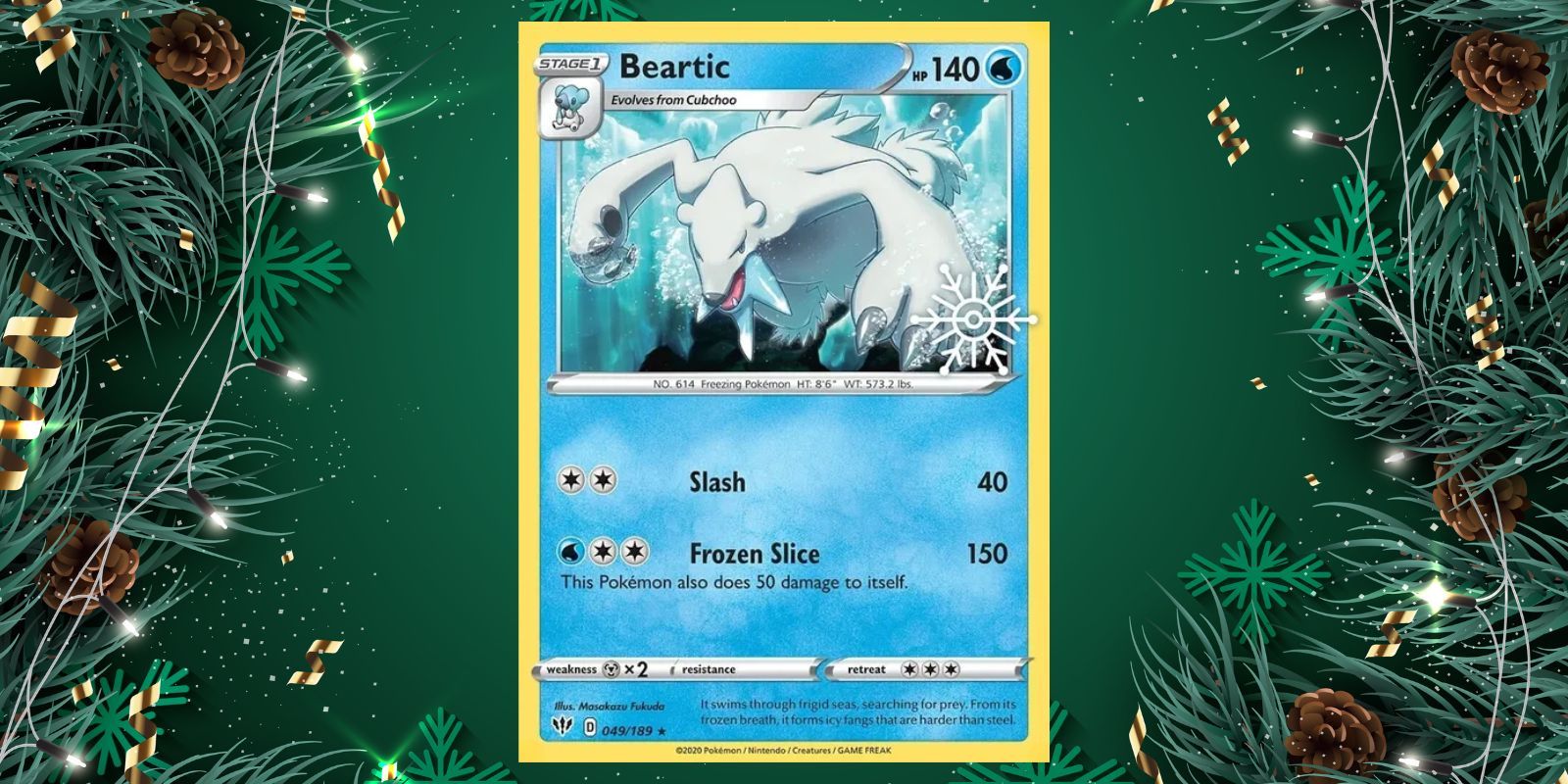 Beartic 049 holiday Pokemon TCG Holiday Cards