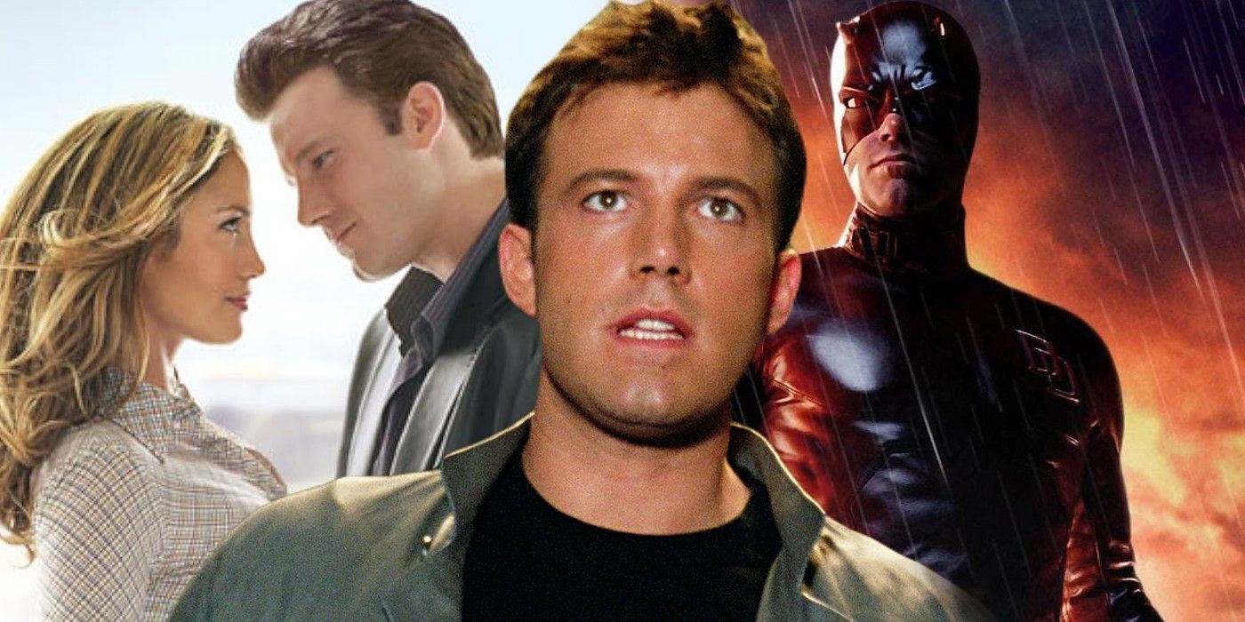 Composite Picture of Ben Affleck's 2003 Movies, Gigli, Paycheck, and Daredevil