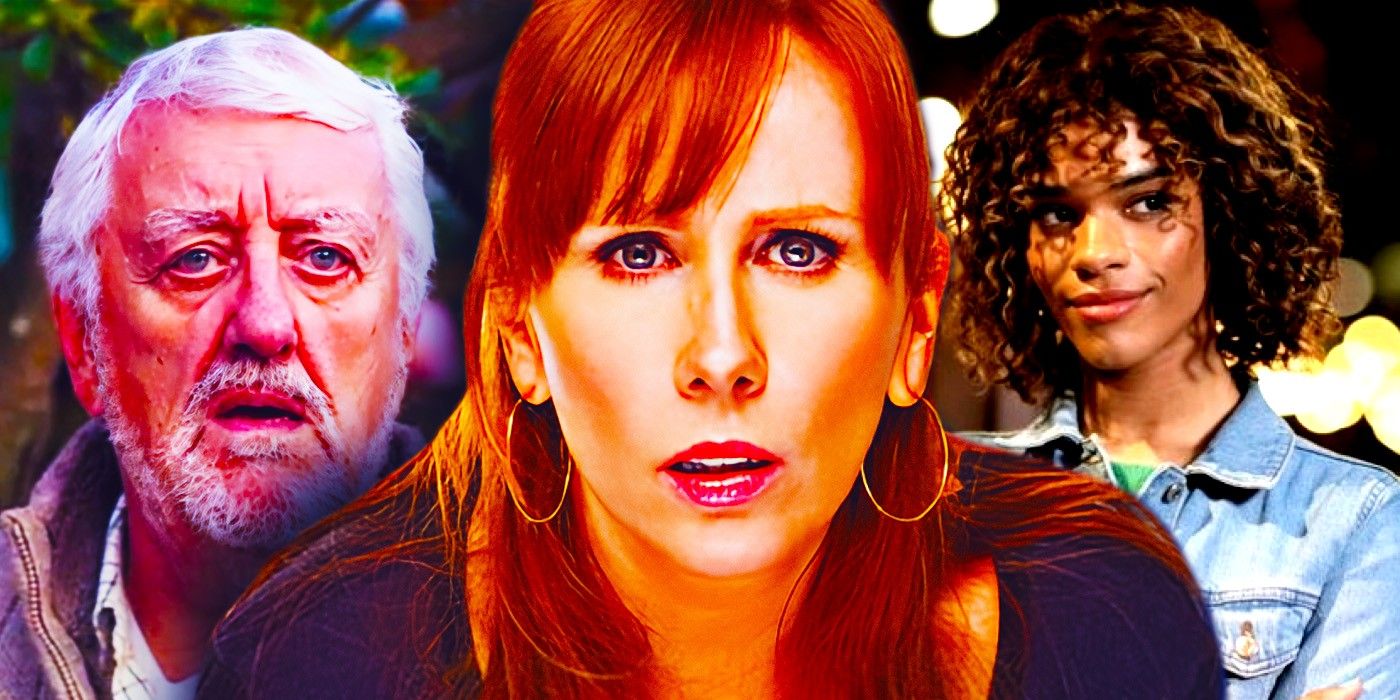 Bernard Cribbins as Wilf Catherine Tate as Donna and Yasmin Finney as Rose in Doctor Who