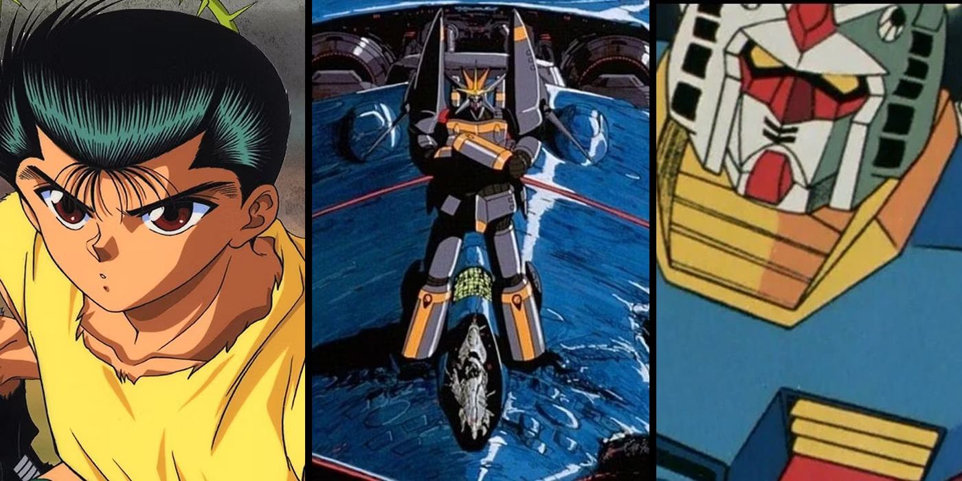 Best retro anime: (L to R) Yu Yu Hakusho, Gunbuster, Mobile Suit Gundam.