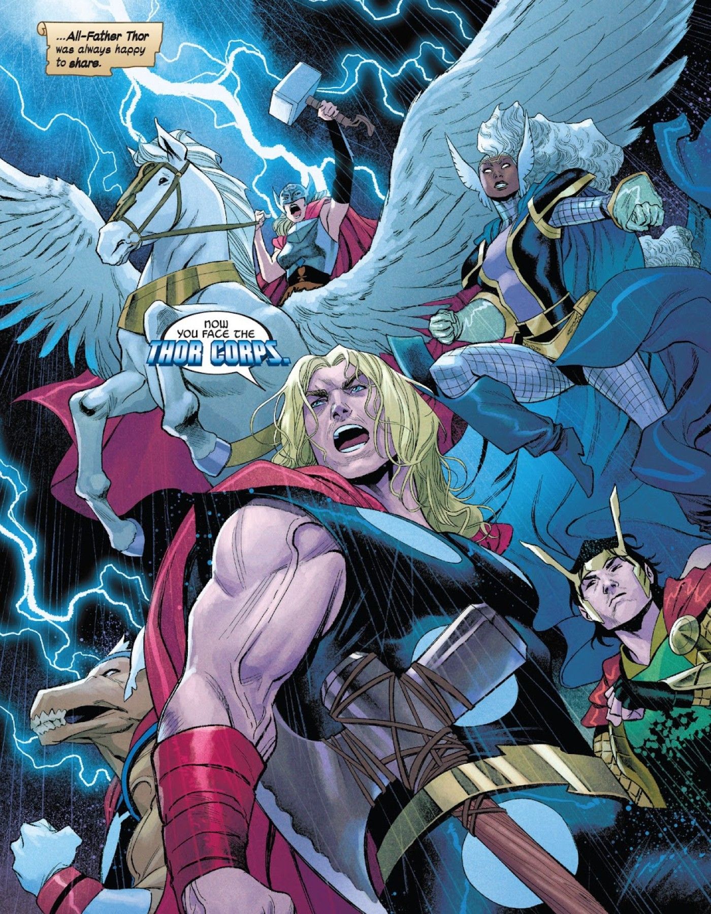 Beta Ray Bill Loki Storm and Jane Foster join Thor Corps