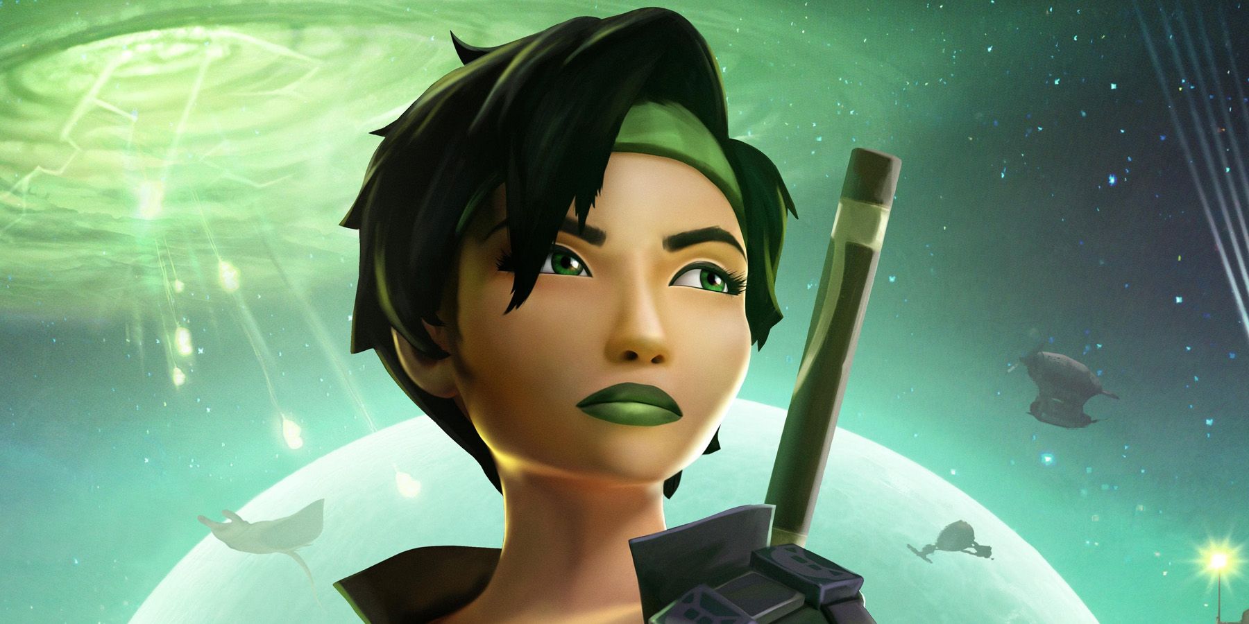 A render of Jade, the Beyond Good &amp; Evil female protagonist with short dark hair and green lipstick.