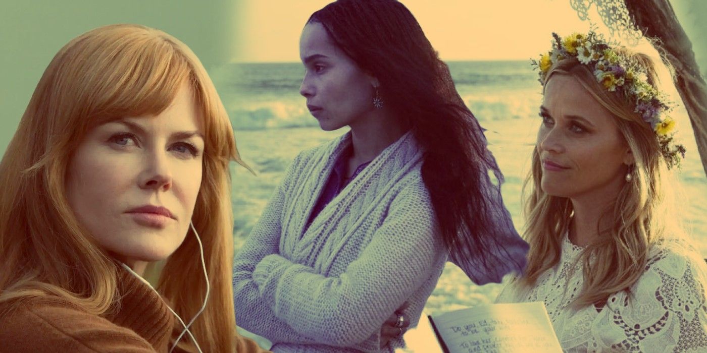Composite photo of Big Little Lies stars Nicole Kidman, Zoe Kravitz, and Reese Witherspoon