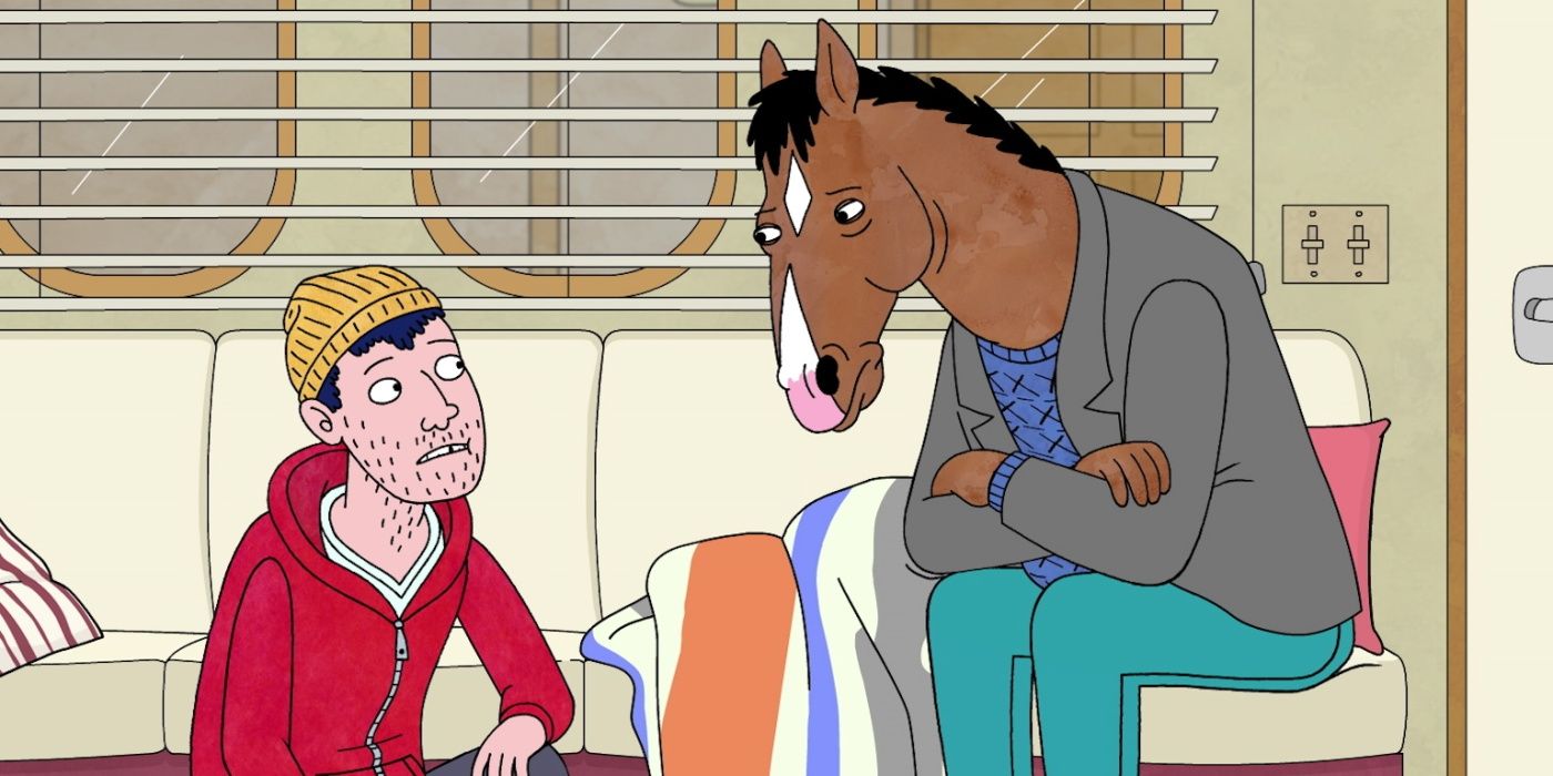 Bojack and Todd talk in a trailer