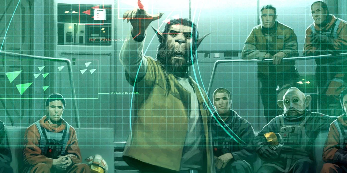 The Bothans leading a Rebellion meeting as seen in Star Wars Legends