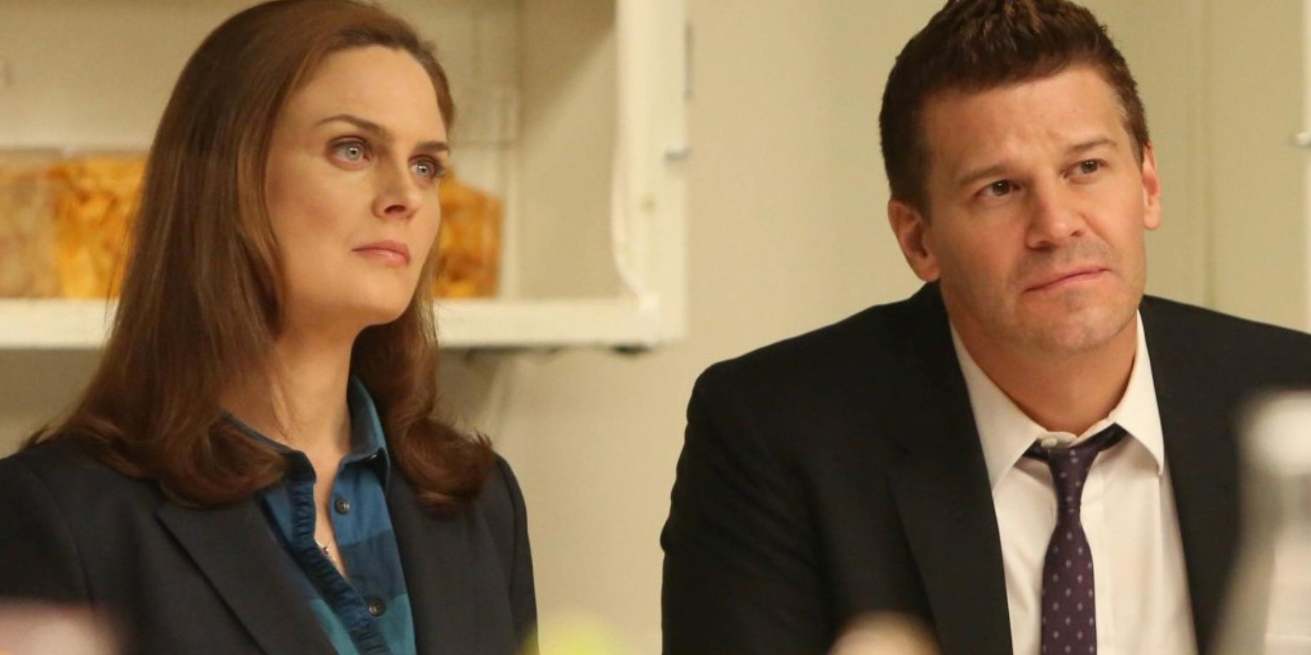 Brennan and Booth both thinking in Bones