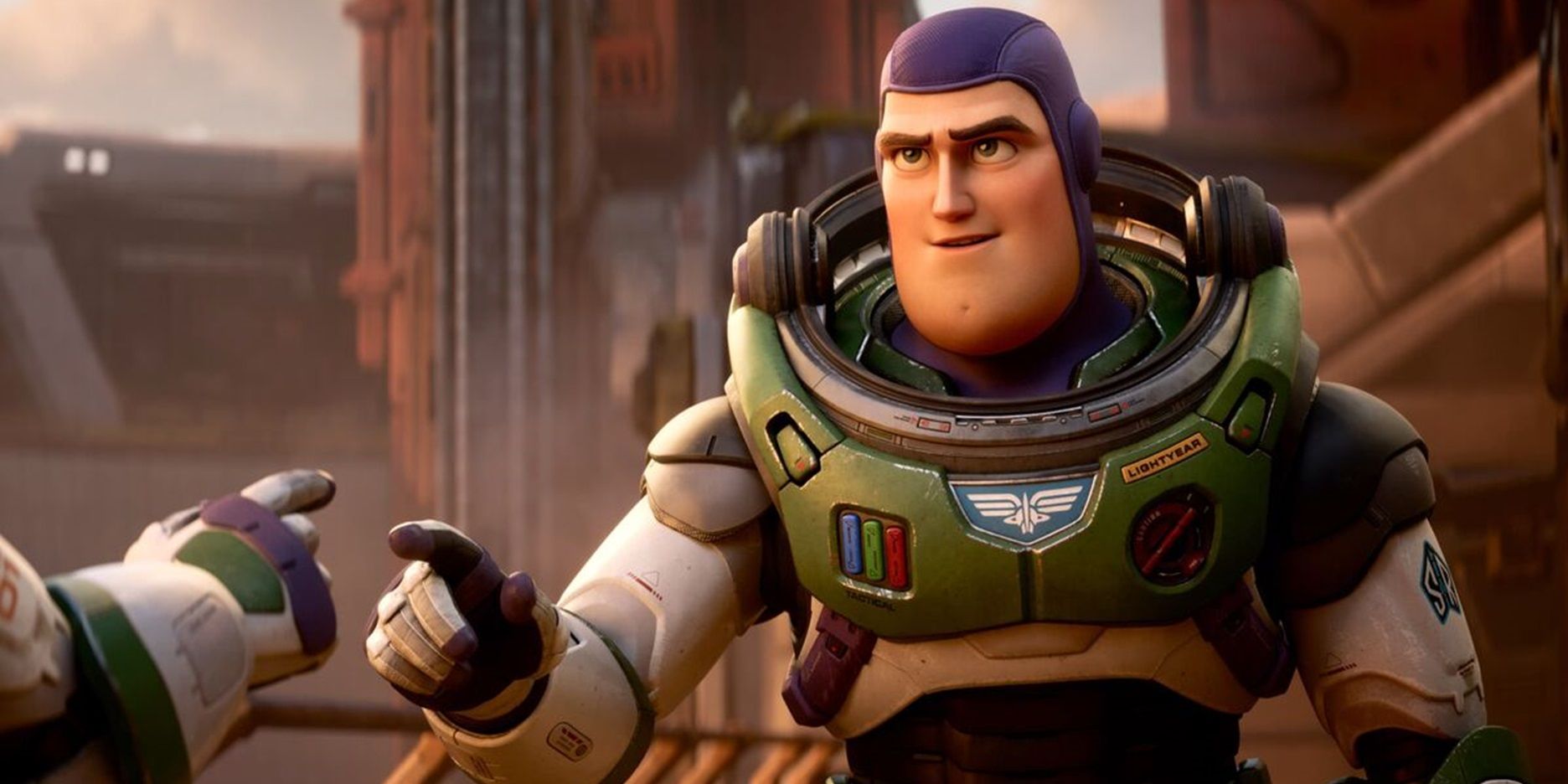 Buzz reaching out in Lightyear