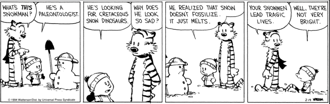 calvin and Hobbs snowman
