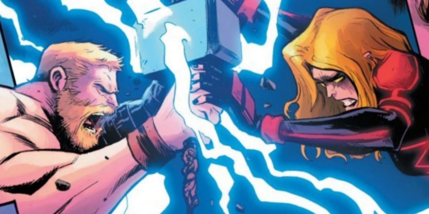 Capitana Marvel contra Thor. 