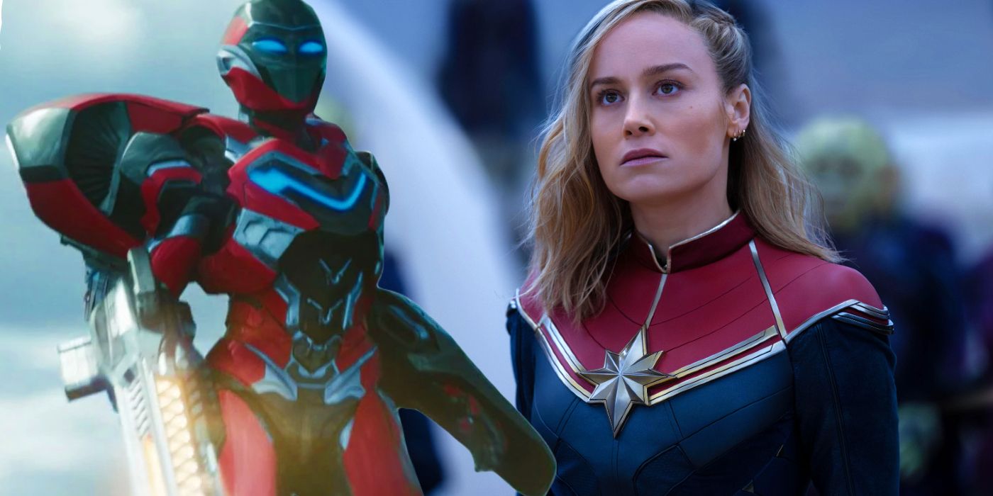 Captain Marvel from The Marvels next to Ironheart as seen in Black Panther 2