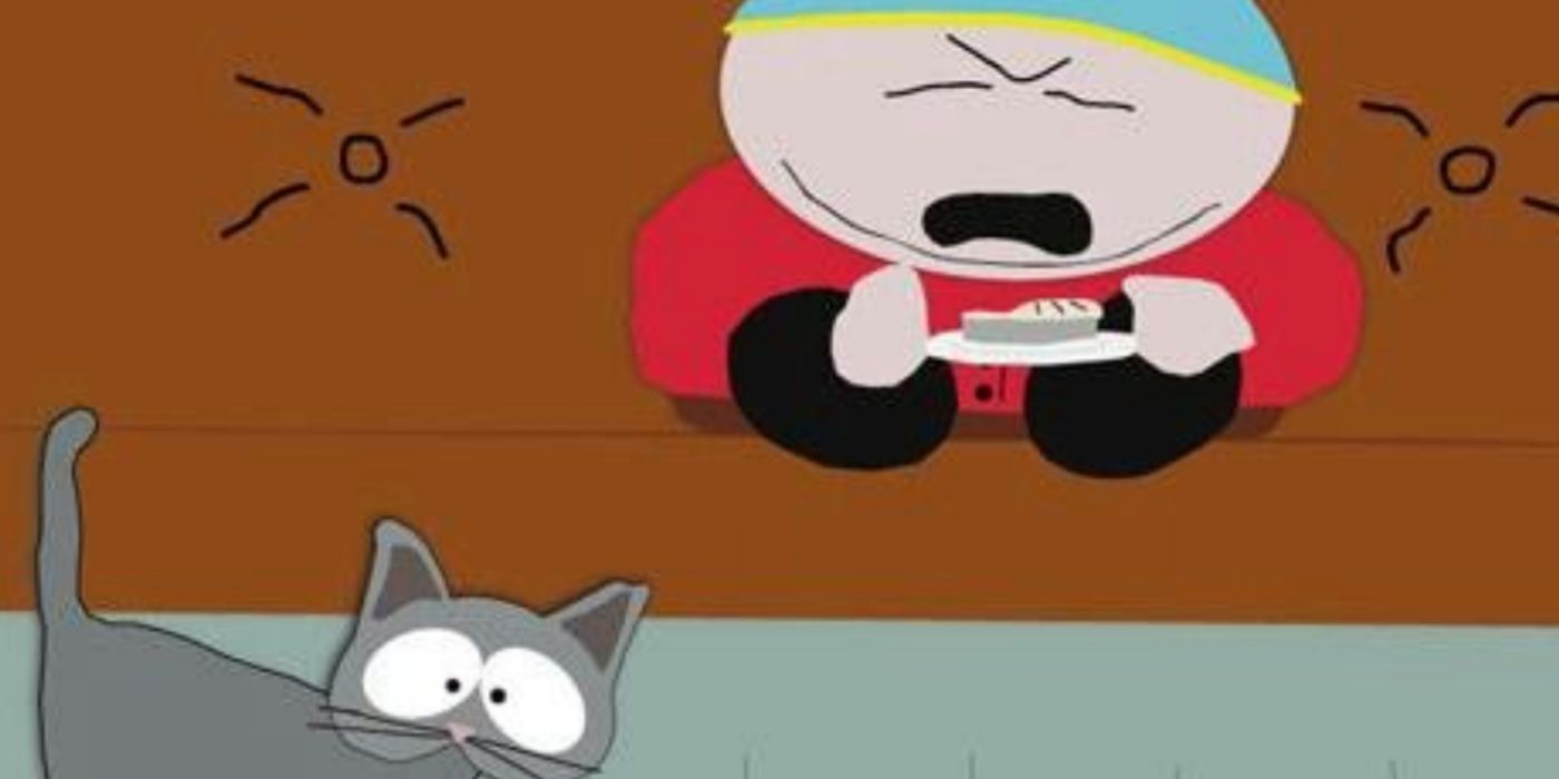 Cartman yelling at his kitty in South Park