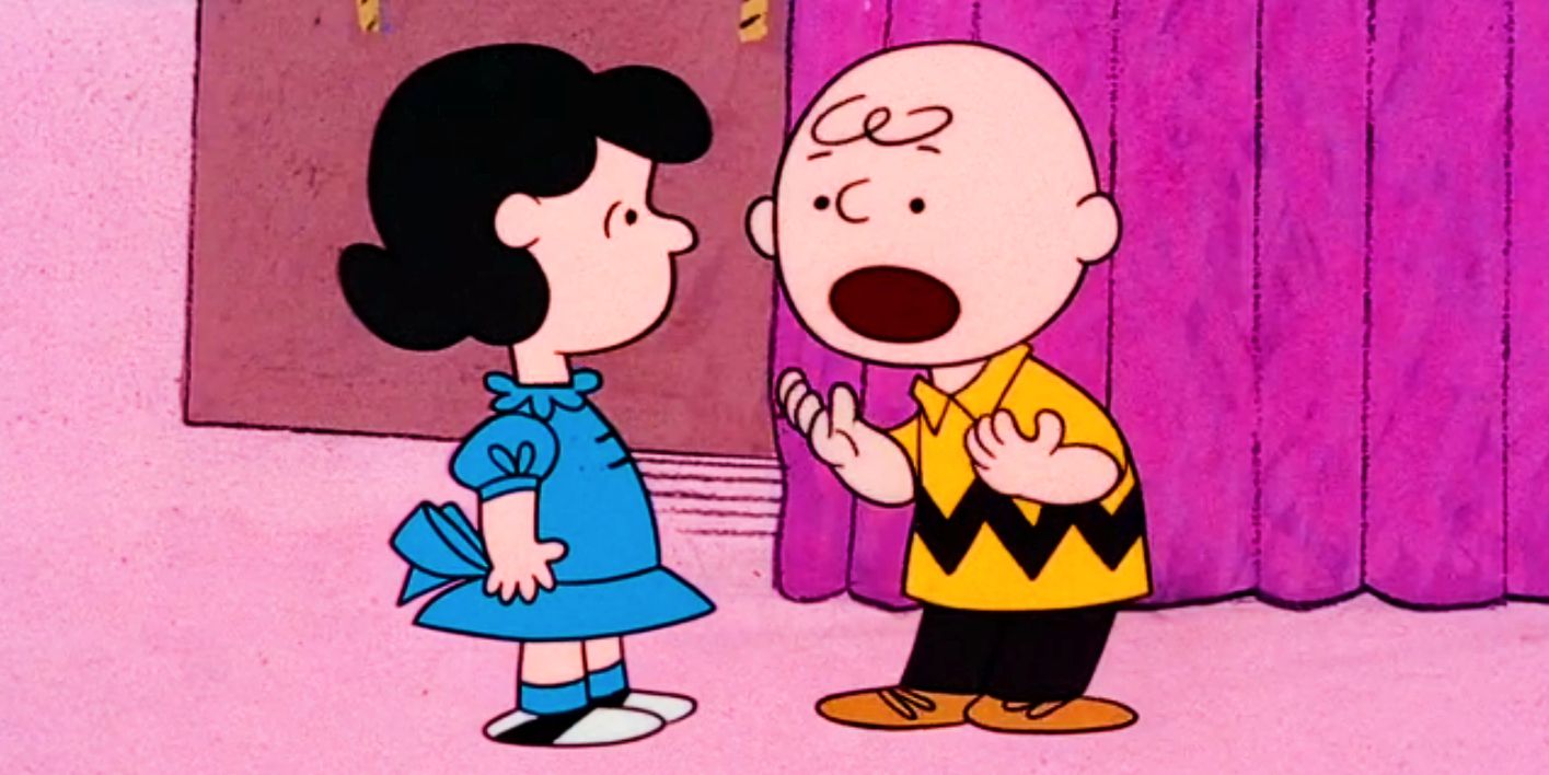 Charlie Brown frustrated with Lucy backstage during A Charlie Brown Christmas