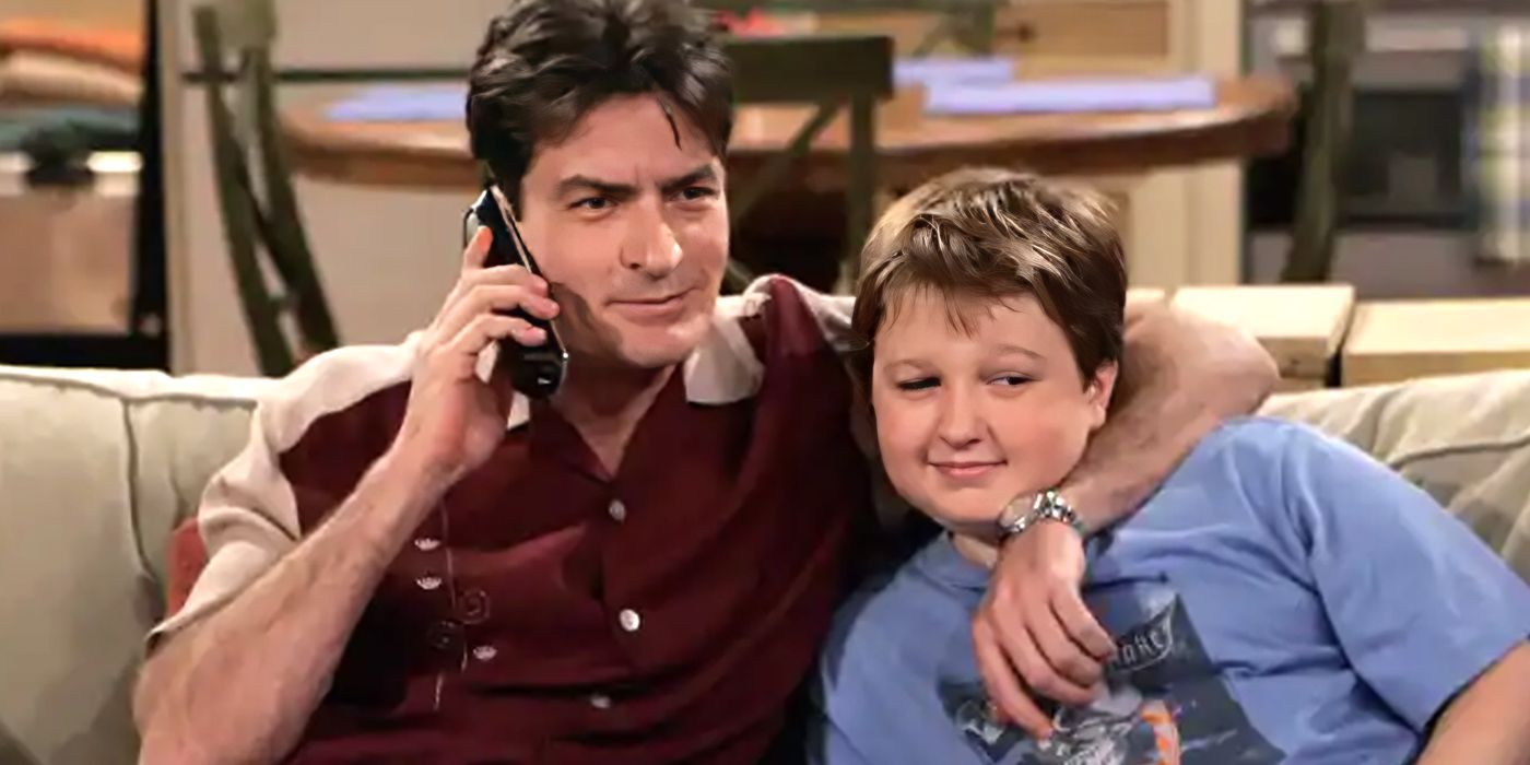 Charlie Sheen and Angus T. Jones in Two and a Half Men