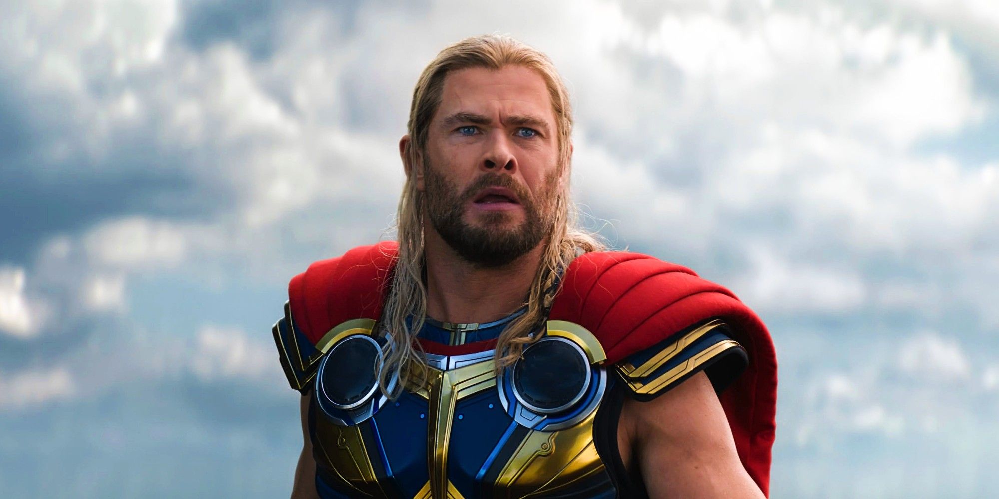 Chris Hemsworth As Thor Looking Distraught In Thor Love And Thunder