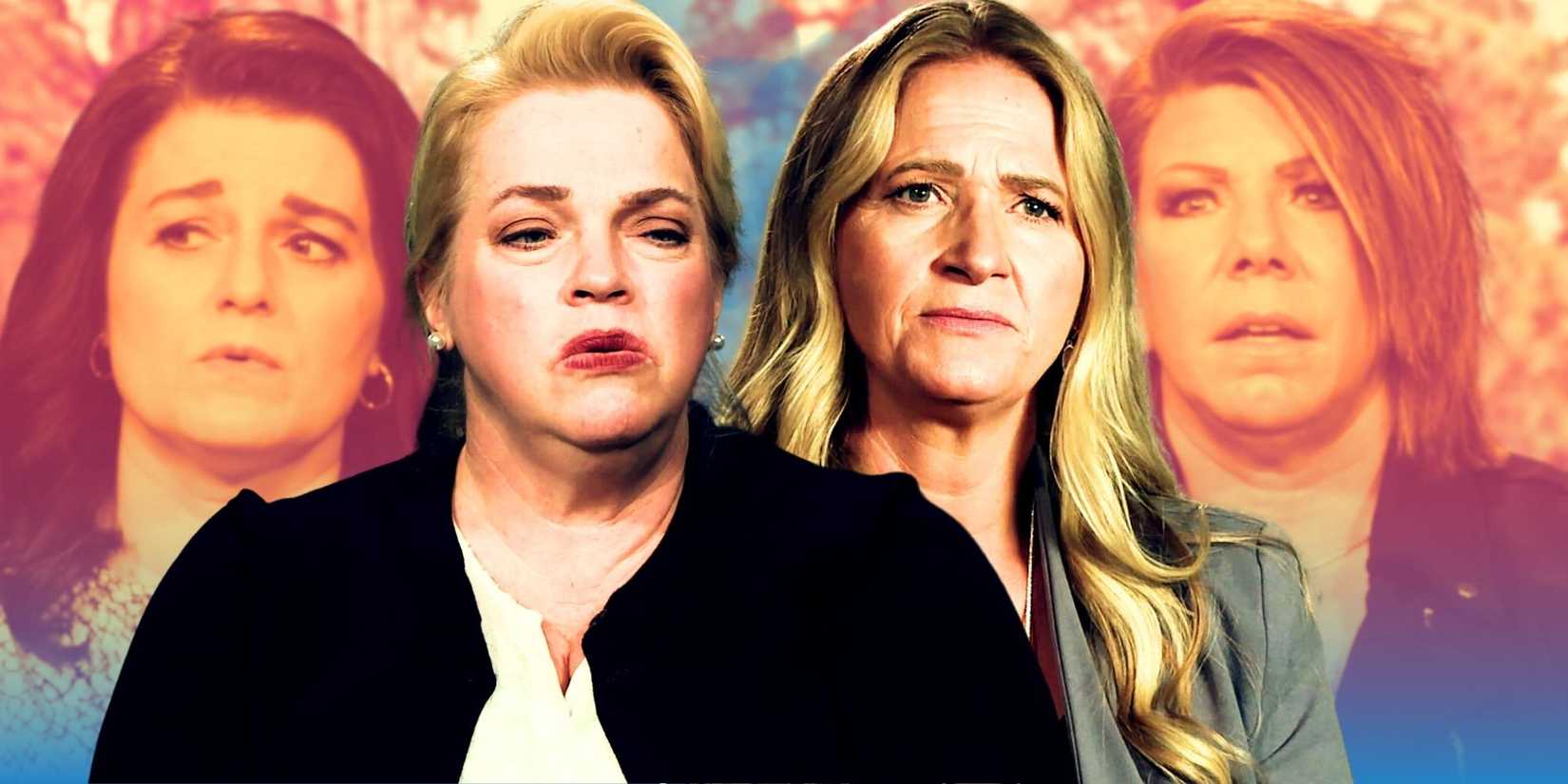 Sister Wives stars Robyn, Janelle, Christine and Meri Brown looking upset