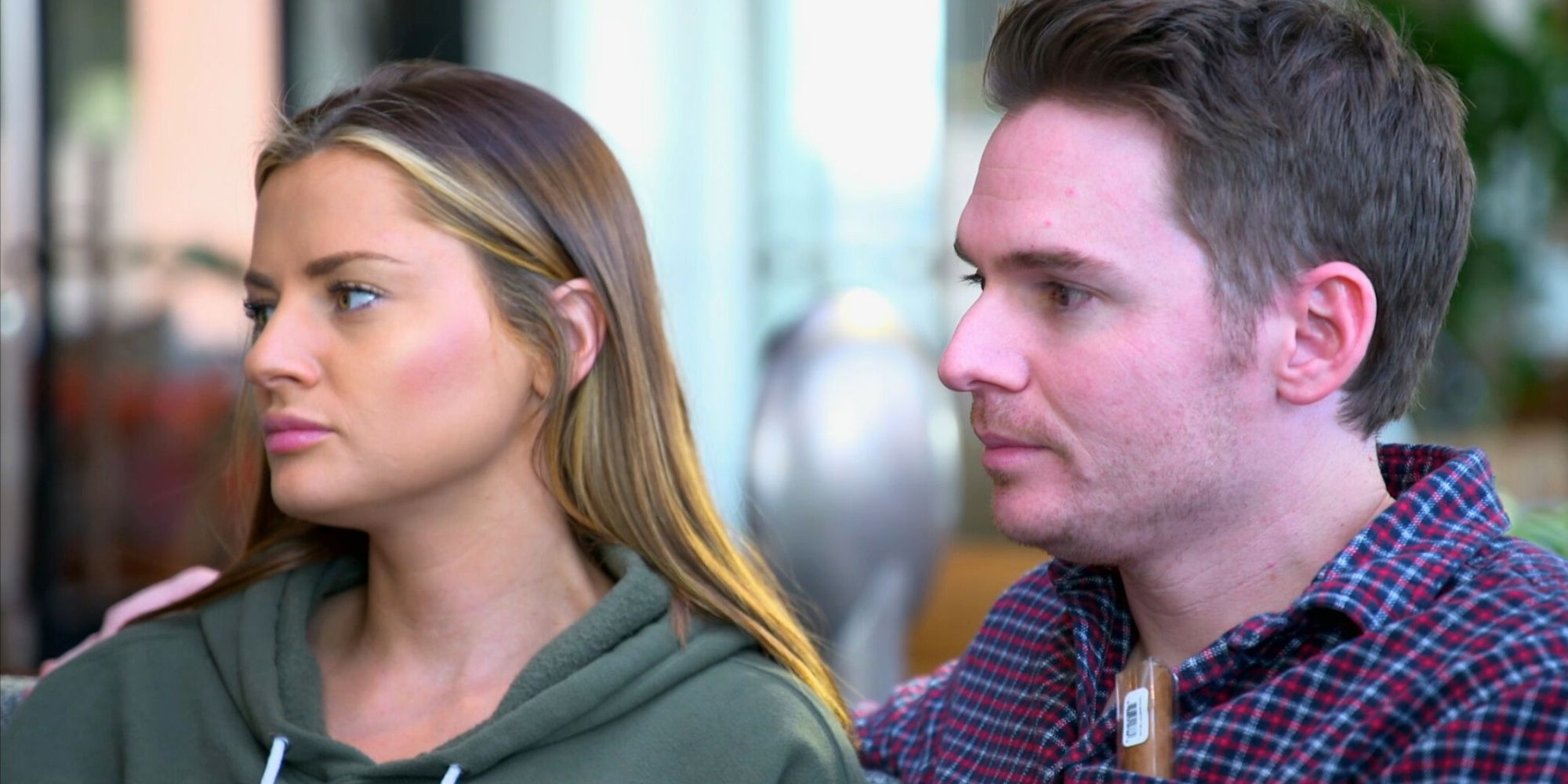 Clare Kerr and Cameron Frazer from Married at FIrst SIght season 17 looking in same direction