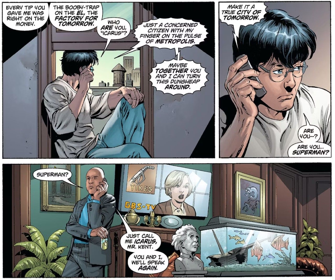 Clark Kent Speaks with Lex Luthor Over the Phone