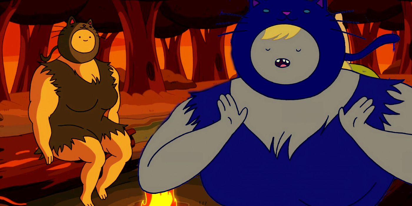 Collage of Susan Strong sitting at a campfire and waving her hands in Adventure Time.