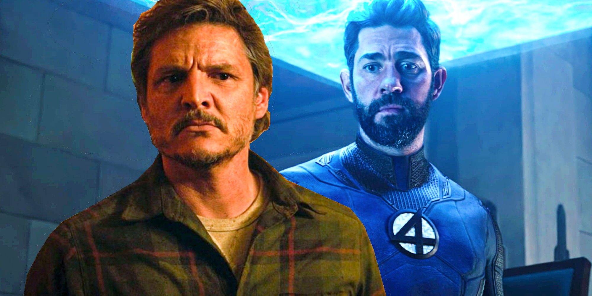 Composite Of Pedro Pascal And John Krasinski as Reed Richards In The MCU