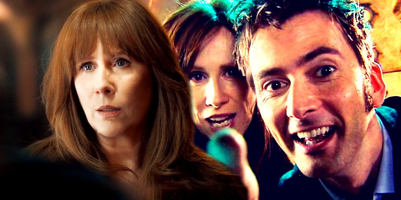 Custom image of Donna in 60th anniversary episode and Donna and Tenth Doctor in Doctor Who
