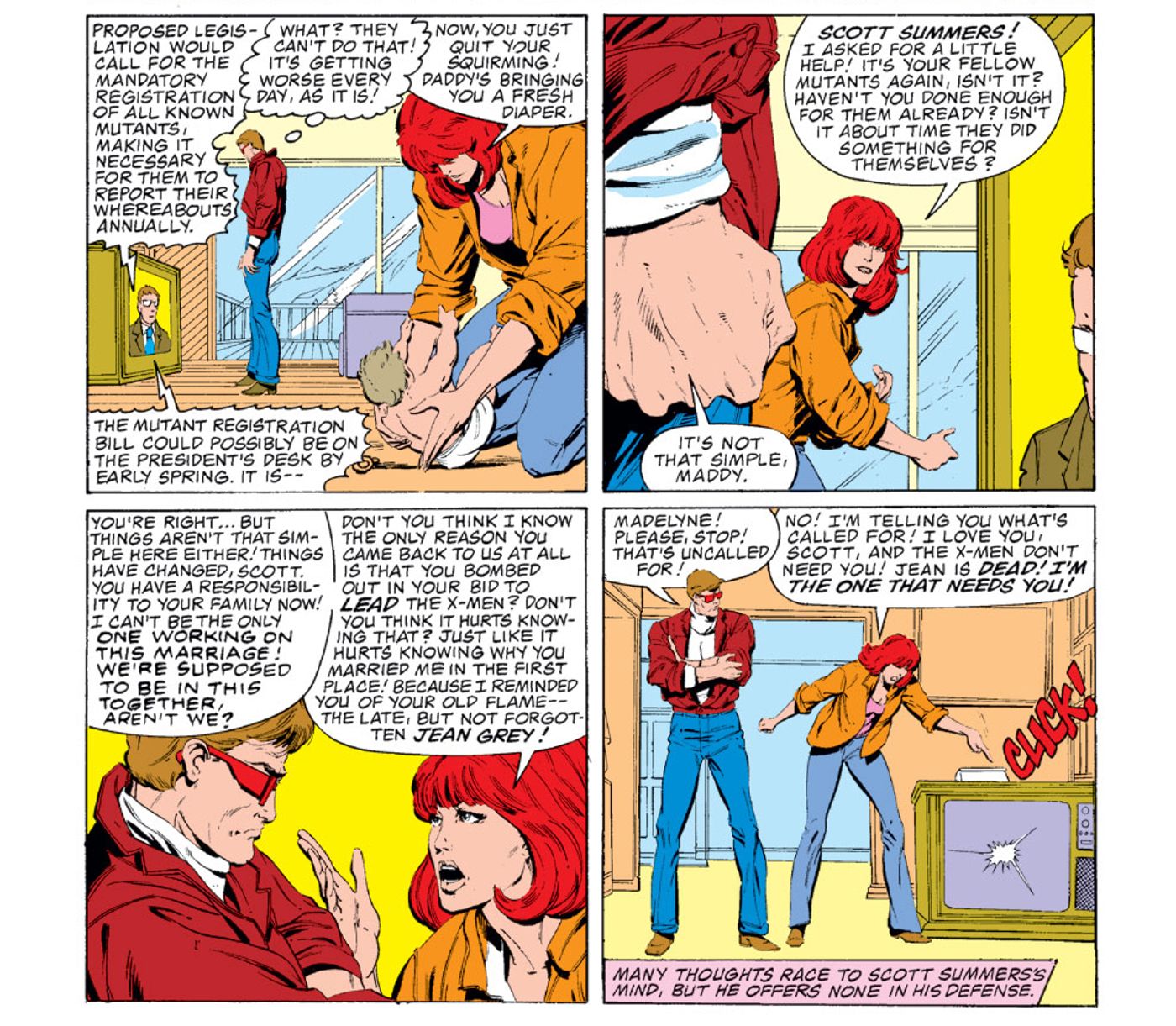 Uncanny X-Men, Scott and Madelyne Pryor having an argument