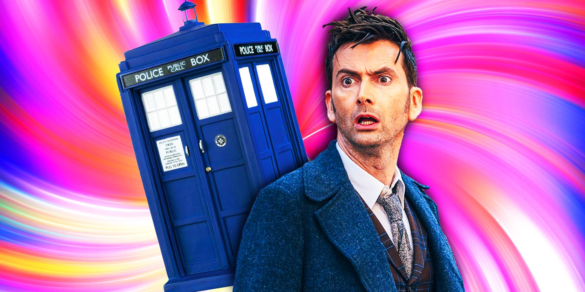David Tennant as Fourteenth Doctor and TARDIS in Doctor Who