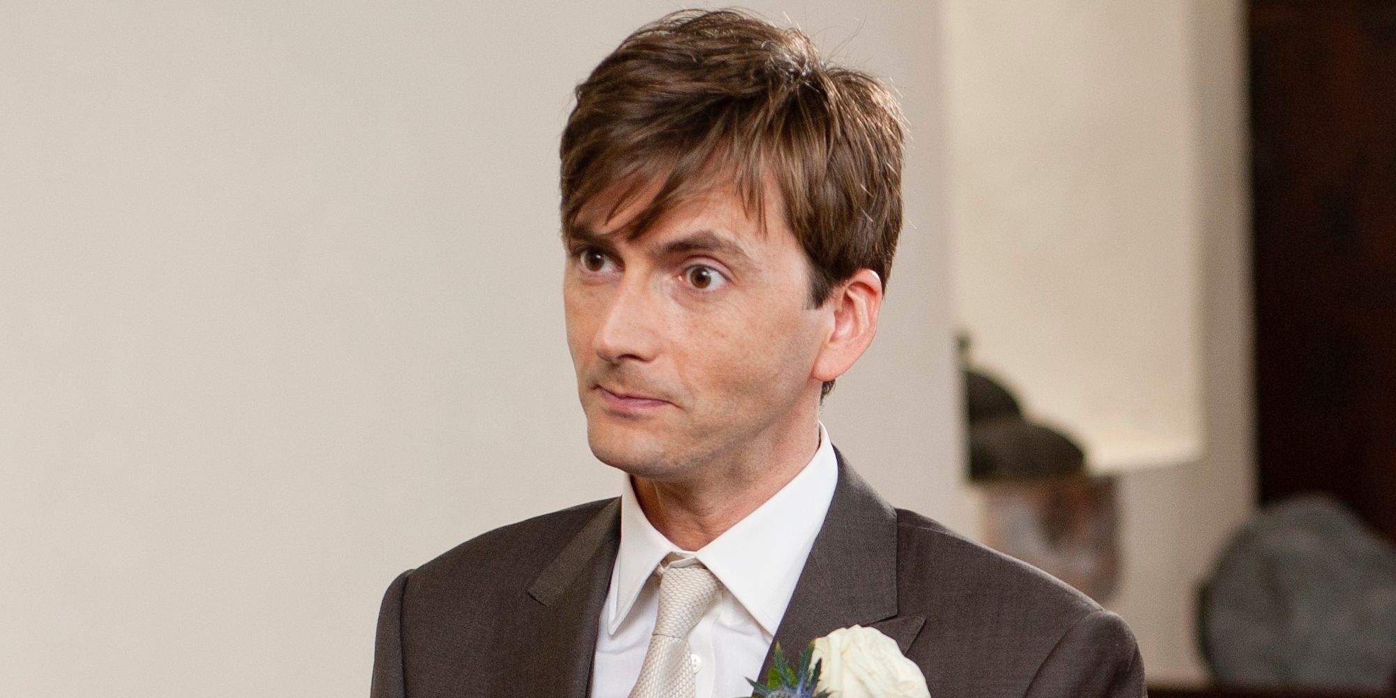 David Tennant in a suit in The Decoy Bride.